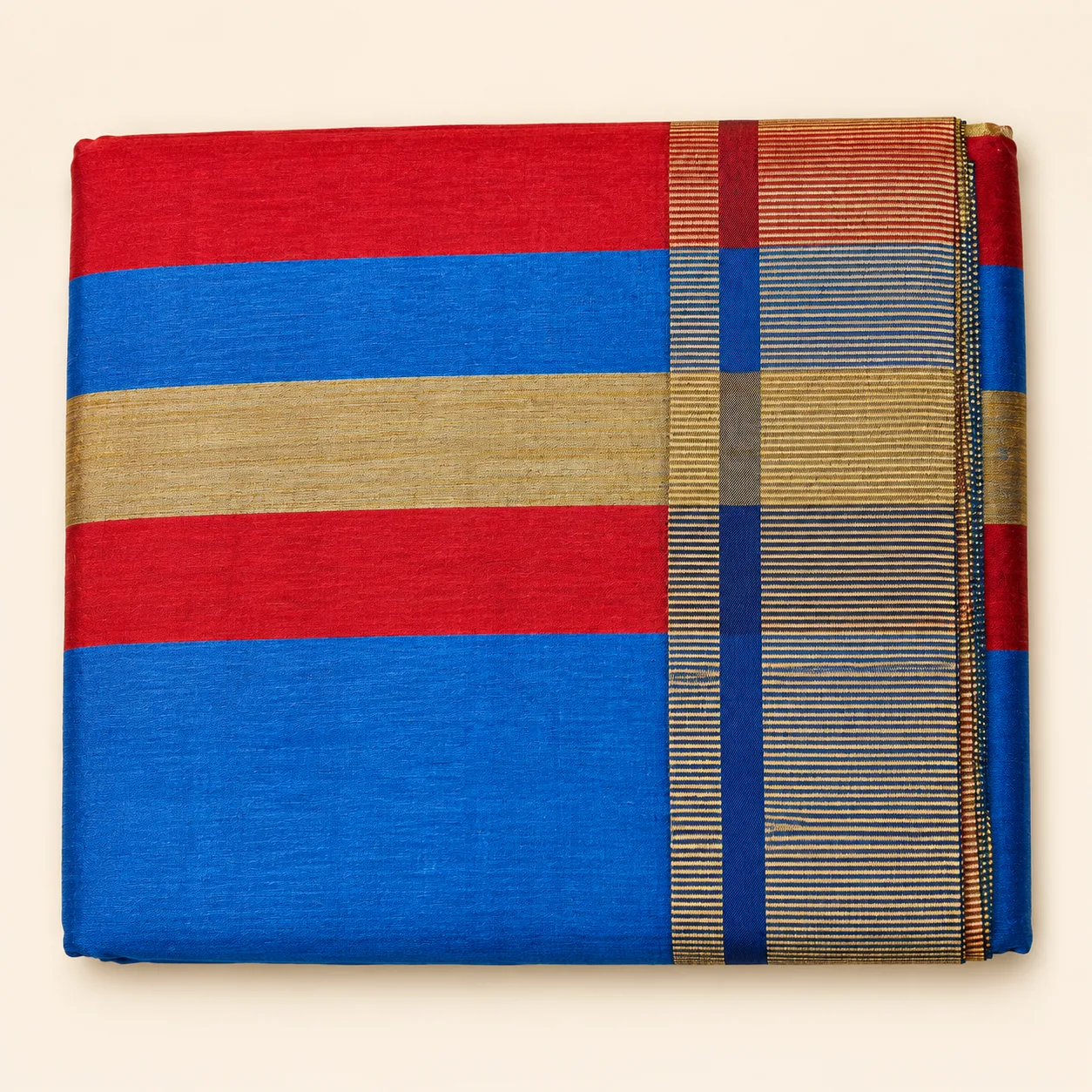 Royal Blue And Crimson With Silver Zari Accents Saree saree at ₹199