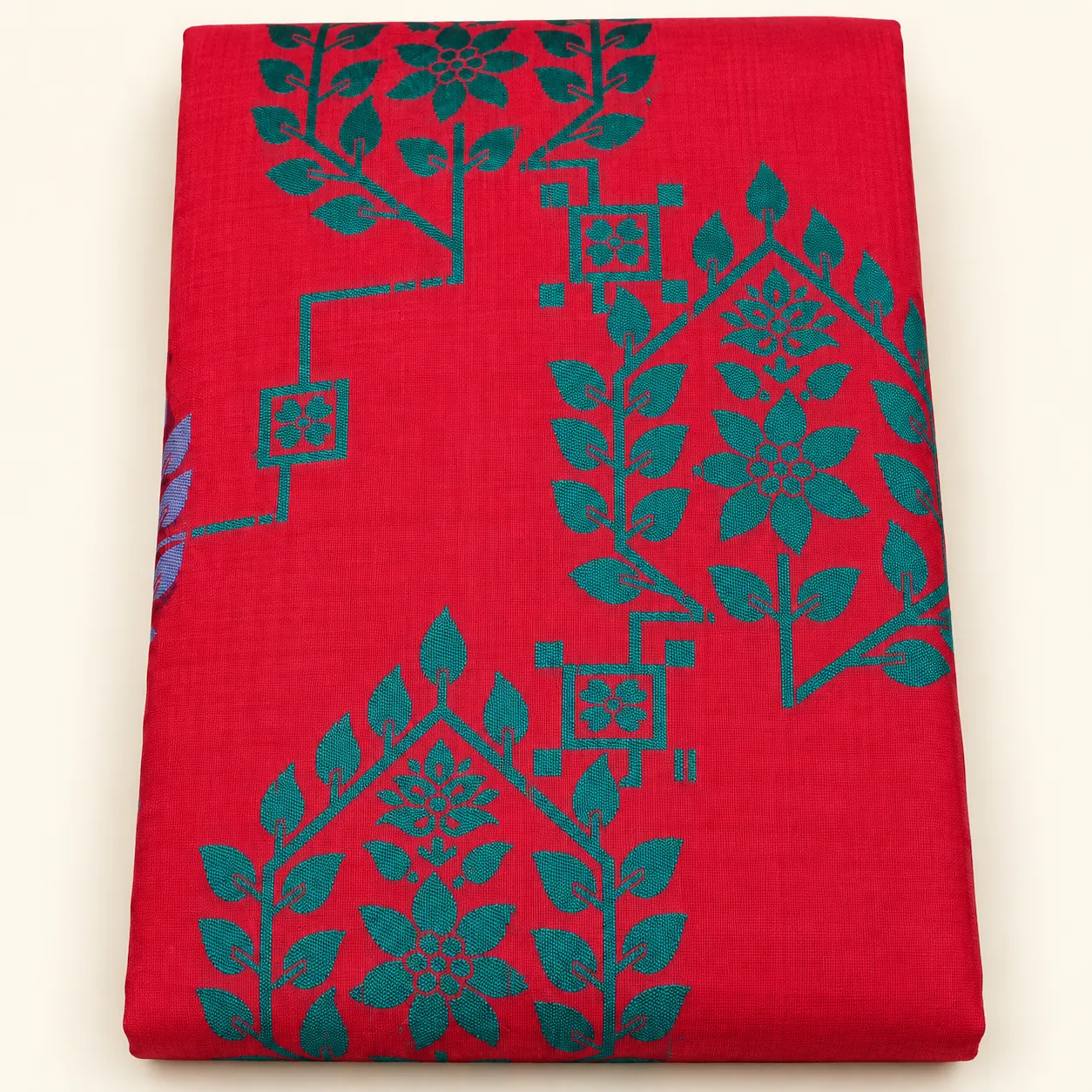 Crimson And Teal Saree saree at ₹199