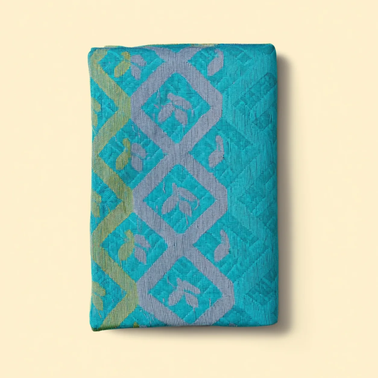 Teal And Blue With Gold Zari Accents Saree saree at ₹199
