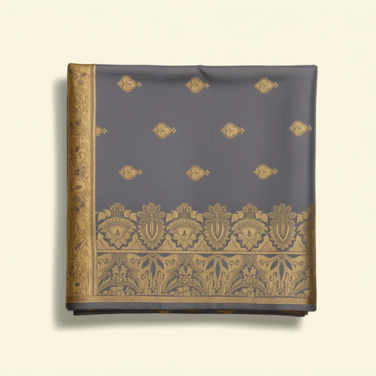 Brown And Silver Saree saree at ₹199