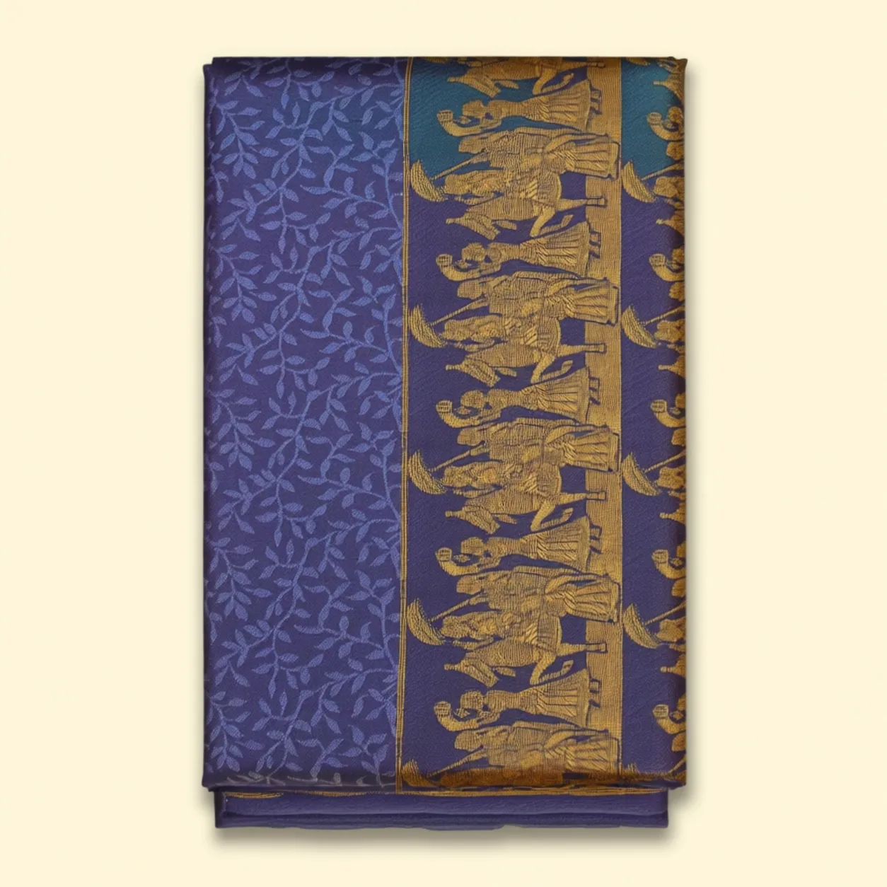 Blue And Brown With Gold Zari Accents Saree saree at ₹199