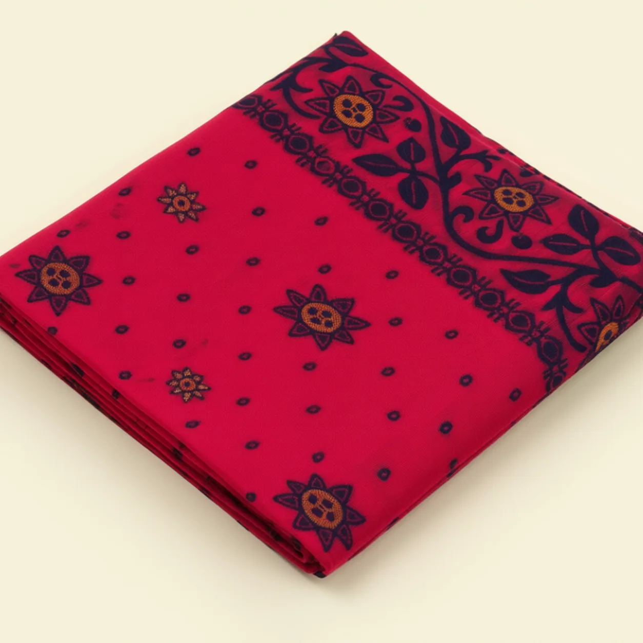Pink And Crimson With Gold Zari Accents Saree saree at ₹199