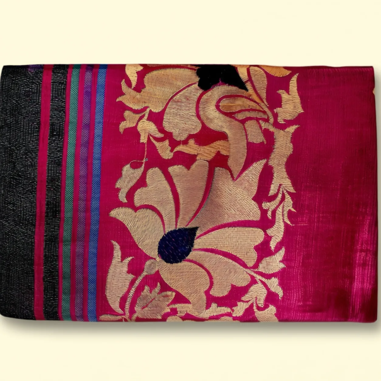 Pink And Gold Saree saree at ₹199