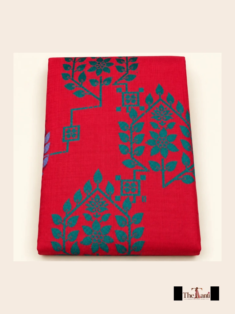 Crimson And Teal Saree saree at ₹199