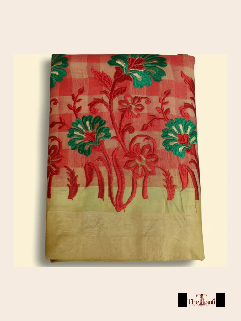 Gold And Red Saree saree at ₹199