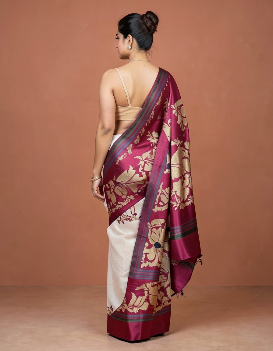 Pink And Gold Saree saree at ₹199