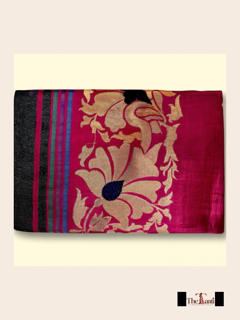 Pink And Gold Saree saree at ₹199